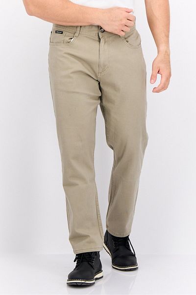 Henleys Men Regular Fit 30 Inseam Plain Chino Pants, Stone