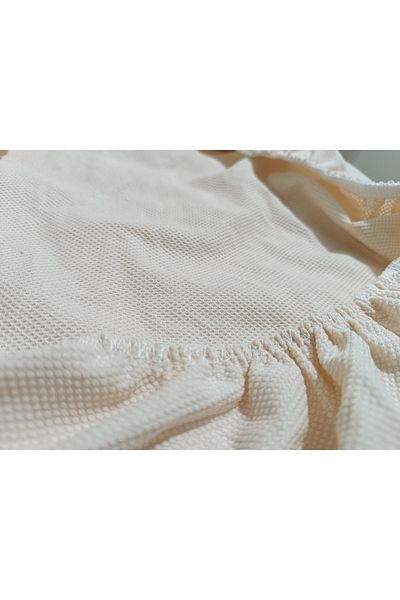 UYMALL Honeycomb Pattern, Lycra, Elastic, Flexible Chair Cover 1 Piece (Cream)