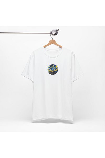 IVART Unisex Van Gogh-Starry Nights με στάμπα κανονικό μπλουζάκι 100% βαμβάκι