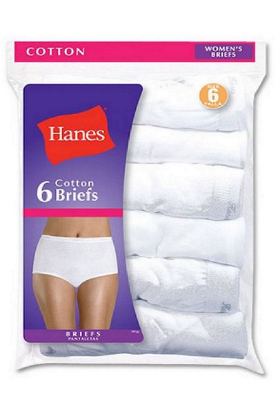 HANES HHW Sixpack White Brief Wmns Hns PP40WH-6Pcs White