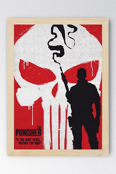 Saturn Tabloul cu rame The Punisher - Poster de desene animate Marvel
