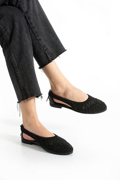 Moda Devrin Black Open Side Braided Sandals