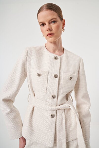 UTOPIAN Sıfır Yaka Kuşaklı Ceket