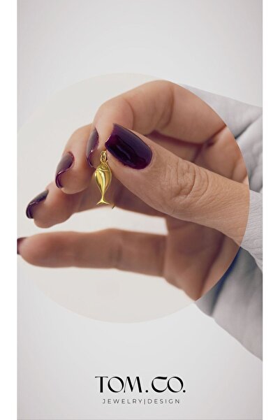 TOM.CO. JEWELRY DESIGN Küçük Boy Balık Gümüş Charm Kolye Bileklik Ucu Kadın Ç...