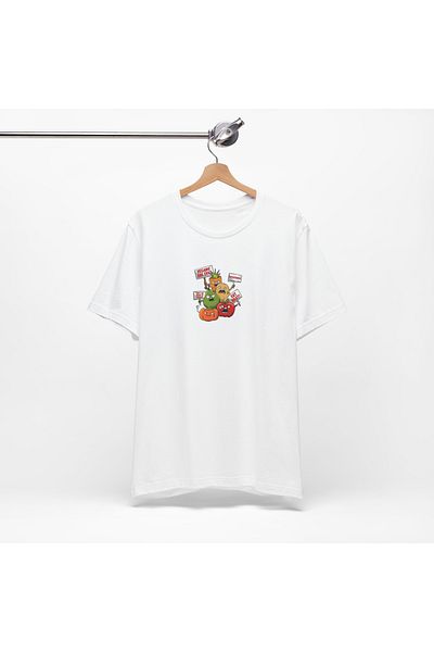 IVART Vegan Printed -unisex -100% βαμβακερό κοντομάνικο μπλουζάκι με κανονικό λαιμόκοψη