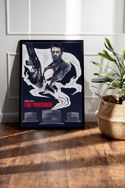 Saturn The Punisher Thomas Jane Framed Painting - Marvel Tv Poster Painting