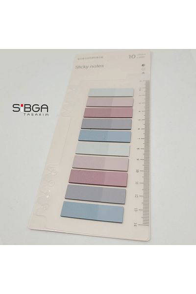 sibga tasarım Transparent Colored Post-It Note Paper - 200 Sheets Bookmark Sticker