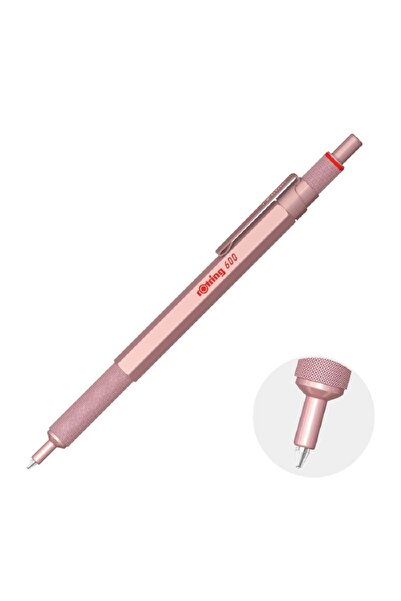 Rotring 600 Metal Tükenmez Kalem Metalik Pembe Altın