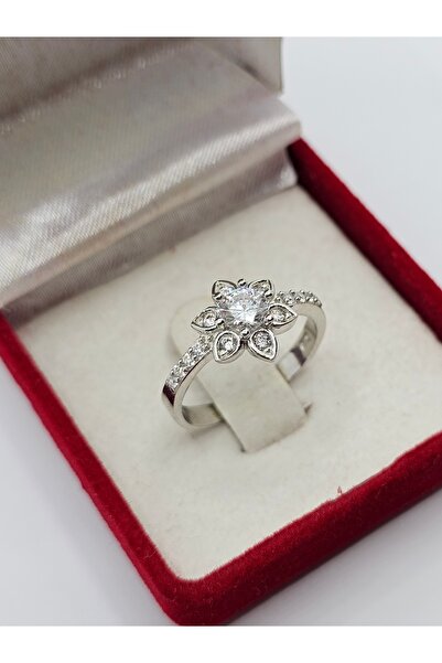 Ari Jewelry 925 Ayar Gümüş Lotus Çiçek Taşlı Yüzük