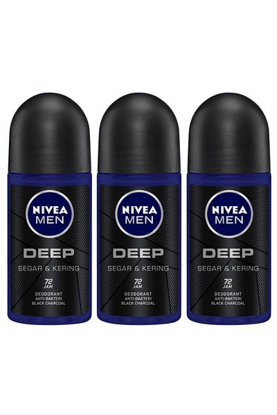 NIVEA مزيل العرق للرجال برائحة الكربون الأسود والخشب الداكن 50 مل