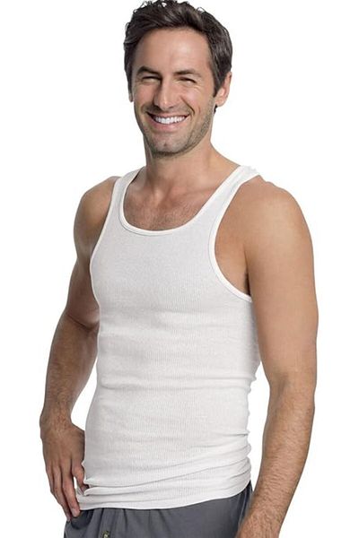 HANES Tank Mens Hanes 372-3Pcs White