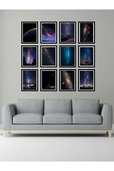 kutuTR Dekorize Mdf Tablo Seti 12 Parça 3 Mm - Uzay Salon Oturma Yatak Odası ...