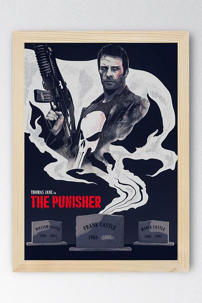 Saturn The Punisher Thomas Jane Pictură înrămată - Poster de desene animate Marvel