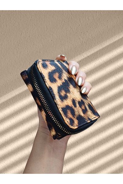 KY Women's Leopard Draft K Snot Card Holder with Zipper