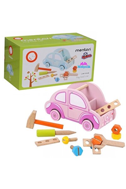 SAMTOYS لعبة سيارة إصلاح مع ملحقات خشبية