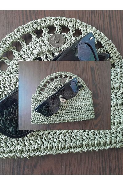 H R STORE H&R Store Glasses Case Hand Knitted Glasses Case Paper Rope Knitting