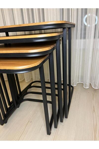 Home betahoms mebran tabla dörtlü tekerlekli cay sehpası zigon cay seti takımı