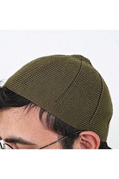 İkranur Χοντρό πλεκτό καπέλο σε χακί πράσινο χρώμα