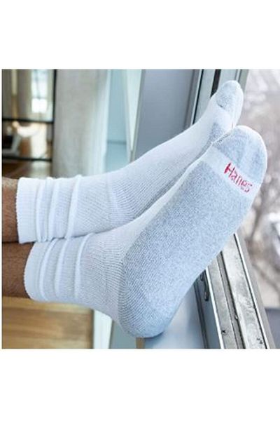 HANES Big&Tall Cu Crew Socks Mens Hns HM144-6Pcs White