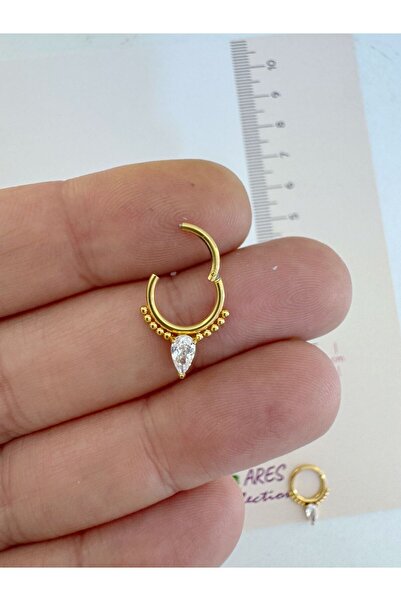 Arescollection g23 Titanium (titanyum) zirkon taşlı 1 adet daith septum uyuml...