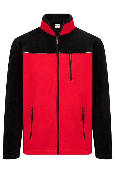 VEGA PORT Red Black Double Color Reflective Full Zipper 3 Pocket Men's Fleece