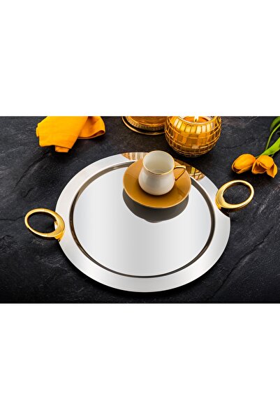 Tiamo Hatir Coffee Tray Gold 18/10 Stainless Steel