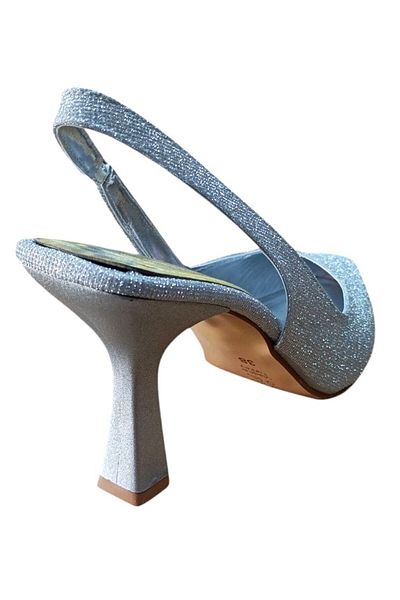 BİLENER Şiko 806 Pantofi stiletto argintii cu toc cu toc pentru femei