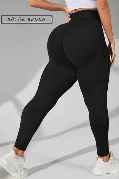 SAVUR Γυναικείο κολάν γυμναστικής Shaper Plus Size Κολάν με ψηλόμεσο μαύρο Shaper