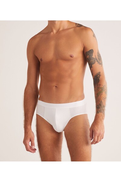 Kom Men's Modal Cotton Lycra 4-Piece White Slip Panties