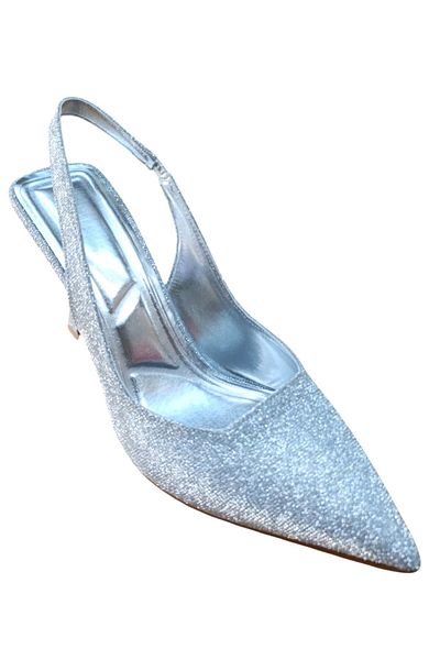 BİLENER Şiko 806 Pantofi stiletto argintii cu toc cu toc pentru femei