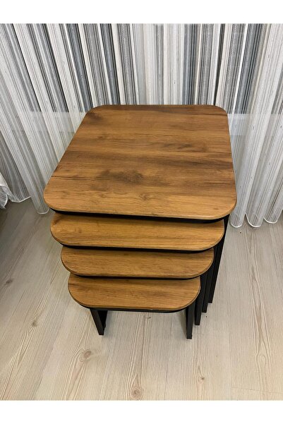 Home betahoms mebran tabla dörtlü tekerlekli cay sehpası zigon cay seti takımı