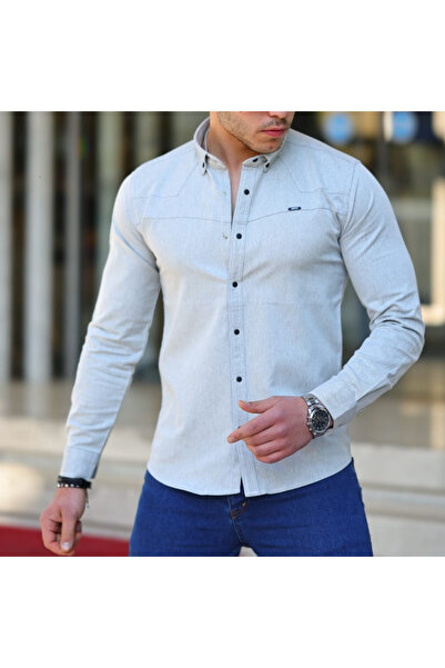 m.baba Slim Fit Erkek Kot Gömlek