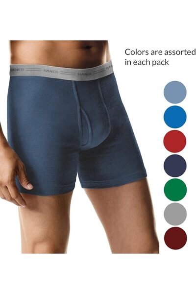 HANES بوكسر رجالي من هانز 2396P2 - قطعتين - متعدد الألوان