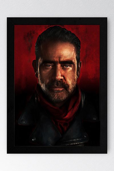 Saturn The Walking Dead Negan Framed Painting - Tv Series Poster Painting