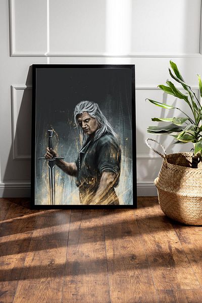 Saturn The Witcher Geralt Pictură înrămată - Poster de televiziune