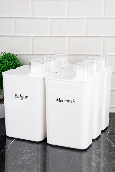 DNS HOME 6-Piece Pulses Set Self-Scaled Storage Container Labeled Food Container Food Set 3000 ml