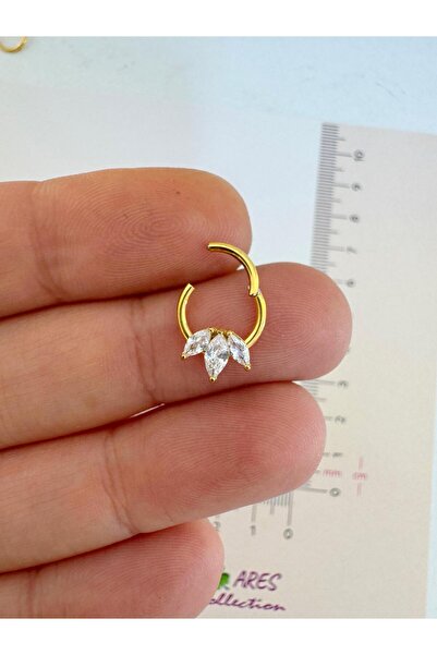 Arescollection g23 Titanium (titanyum) zirkon taşlı 1 adet daith septum uyuml...