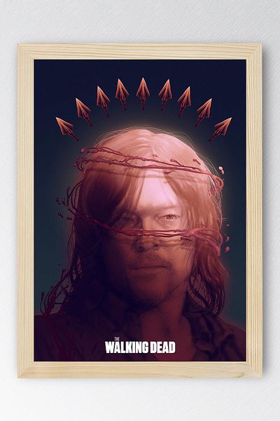 Saturn The Walking Dead Daryl Dixon Pictură înrămate - Poster de televiziune