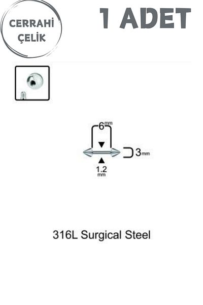 Blisse Piercing Unisex Surgical Steel Straight Bar with 3mm Spike Tip Tragus Helix Cartilage Piercing