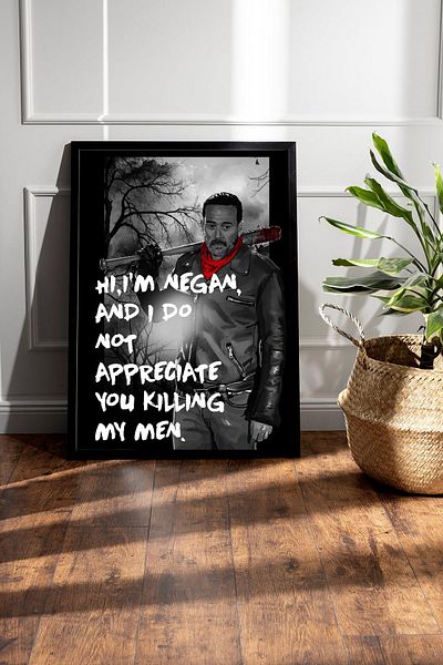 Saturn The Walking Dead Negan Framed Painting - Tv Series Poster Painting