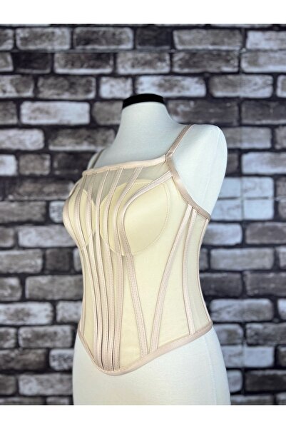 Metay Design Tulle Transparent Corset Rope Strap Bull Model Corset & Bustier - Skin Color
