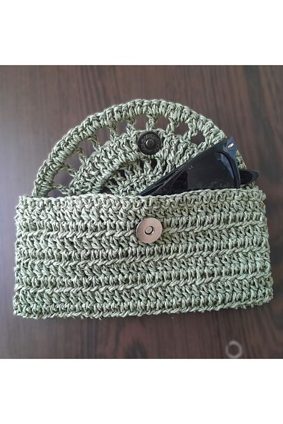 H R STORE H&R Store Glasses Case Hand Knitted Glasses Case Paper Rope Knitting