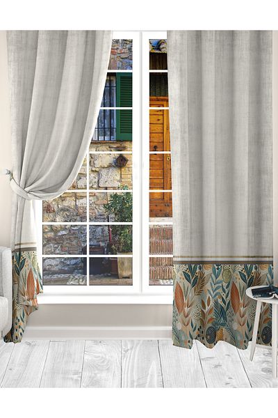 Ardizayn Monte Carlo - Velvet, Printed, Υπνοδωμάτιο, Πόρτα, Κουζίνα, Σαλόνι, Κουρτίνα με φόντο με δύο πτερύγια