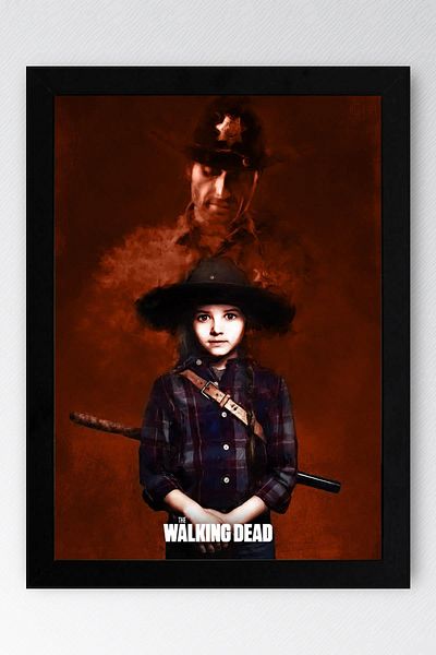Saturn The Walking Dead Rick Grimes Pictură înrămată - Poster de televiziune