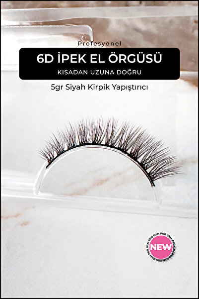 GXMPRO 6D İpek Kirpik, Takma Kirpik - 5gr Pro Kirpik Yapıştırıcı Set (KISADAN...