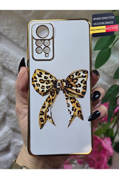 Magic Ring حافظة هاتف فاخرة لهاتف Xiaomi Note 11 PRO/Note 12 PRO 4G متوافقة مع شريط الفهد ومطبوعة باللون الذهبي