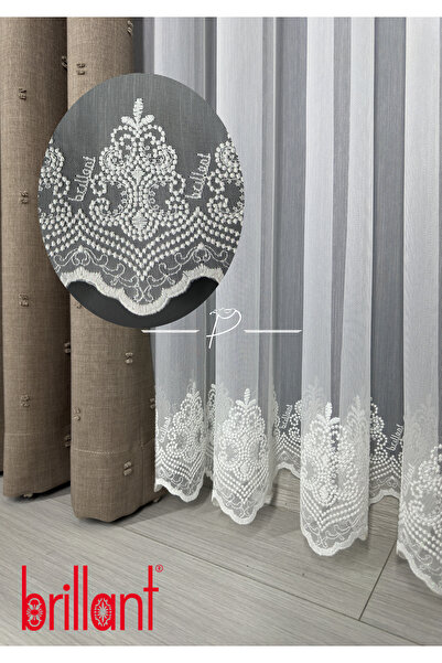 Brillant Tül Perde Brillant Tt Zemin Kumaş Arnesta Desen Etek İşleme