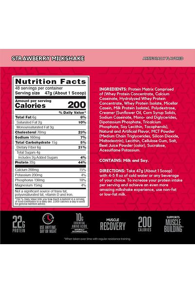 BSN Syntha-6 Whey Protein, Strawberry Milkshake, 5 LB