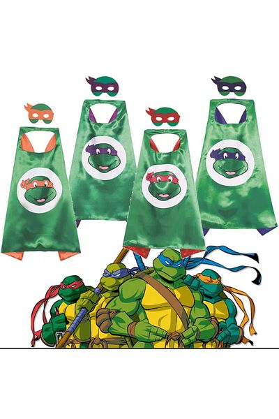 BGA 1 buc pentru copii super erou pelerina masca ninja broasca testoasa set de masca pelerina