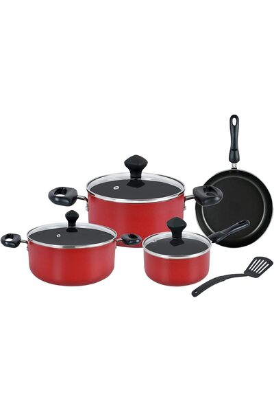 Generic Prestige PR21952 8 Pieces Cooking Set, Red Aluminum